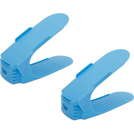 2x Haven Space Saver Shoe Rack Organiser Standard Size Easy To Clean & Sturdy, Blue (1/5)