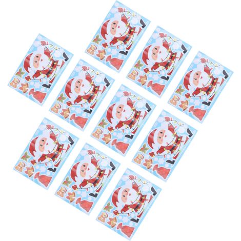10 autocollants Père Noël pour la décoration des vitrines, adaptés à la maison et aux fêtes. (1/5)