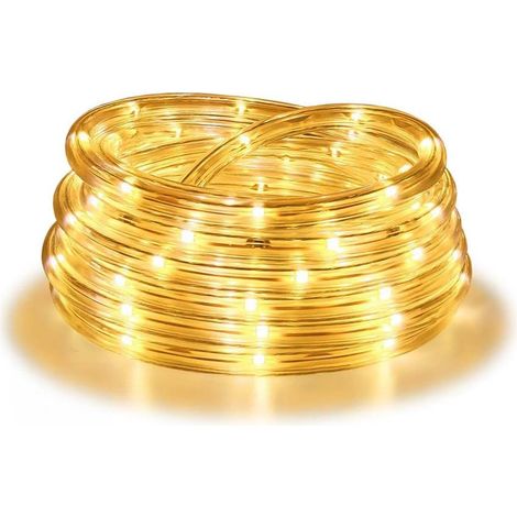 Guirnalda de luces LED de bajo voltaje de 7 m, Φ5 mm, blanco cálido, ideal para decoración de interiores y exteriores.