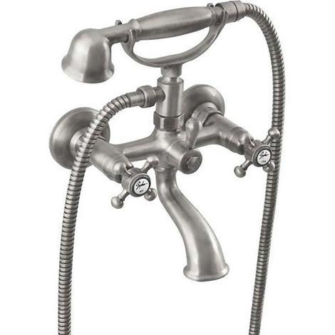 Sapho Reitano Rubinetteria Antea - Miscelatore per vasca da bagno, con accessori, nichel 3018 (1/2)