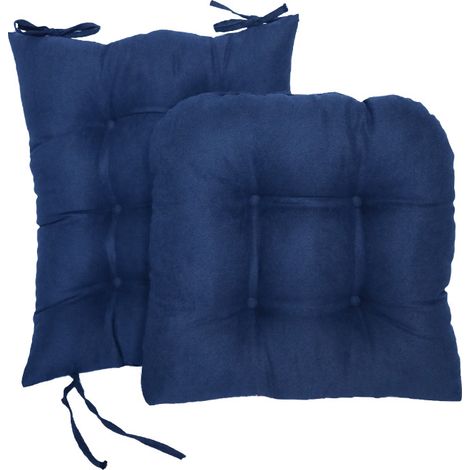 MINKUROW Juego de cojines para silla mecedora azul oscuro, cojines antideslizantes para silla mecedora con lazos, cojines de asiento suaves y gruesos para interior, oficina, hogar (1/5)