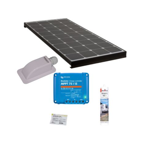 Pack ANTARION BLACK BOOSTER Panneau Solaire 120W + Régulateur solaire VICTRON 220W 15A