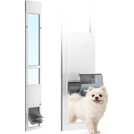 Hauteur réglable 192,7 à 204,9 cm, porte pour chien pour baie vitrée coulissante avec verrou, chiens moyens (1/5)