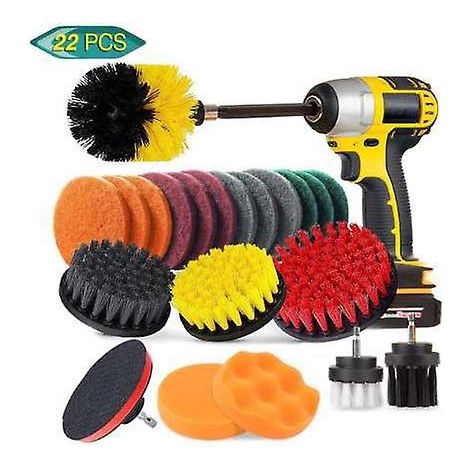 22-teiliges Reinigungsbürsten-Set für elektrische Bohrmaschinen, ideal für die Reinigung von Küchen, Badezimmern, Fliesenfugen und Teppichen. (1/5)