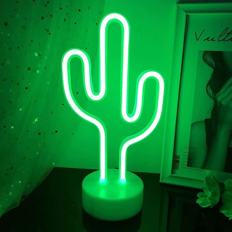 Enseigne lumineuse à motif cactus, néon LED décoratif, veilleuse pour enfants, lumière d'ambiance apaisante, convient (1/5)