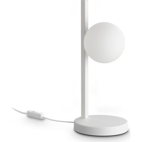 Ideal Lux Lampada da tavolo moderna Binomio 1 luce G9 bianco metallo vetro