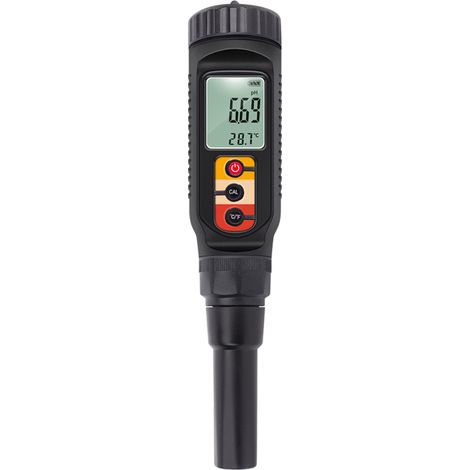 pH-Meter für Lebensmittel (0,00–14,00 pH) – Professionelles, temperaturkontrolliertes pH-Messgerät – Hochpräziser Sensor – Bodenanalysator für Fleisch- und Käsekonserven