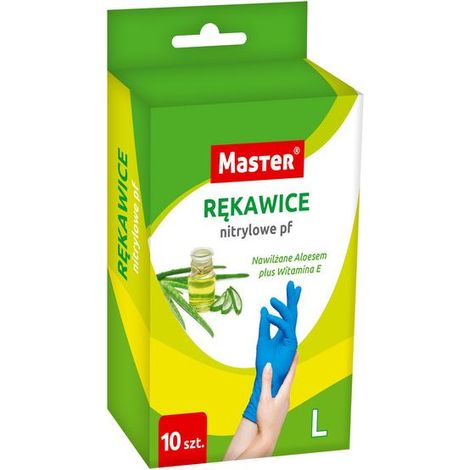 GUANTI IN NITRILE MASTER ALOES TAGLIA S CONFEZIONE DA 10 - REK GU PER S (1/2)