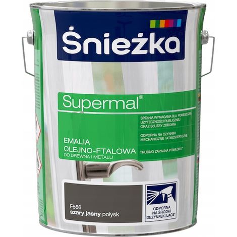 Śnieżka Supermal Öl-Phthalsäure-Emaille HELLGRAU GLÄNZEND 5L 1 Stk. (1/2)