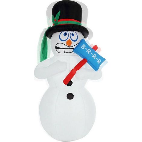 TrAdE Shop Traesio - Gonfiabile Pupazzo Di Neve Vibrante 180 Cm Effetto Tremolio Con Led Per Esterno - (1/5)