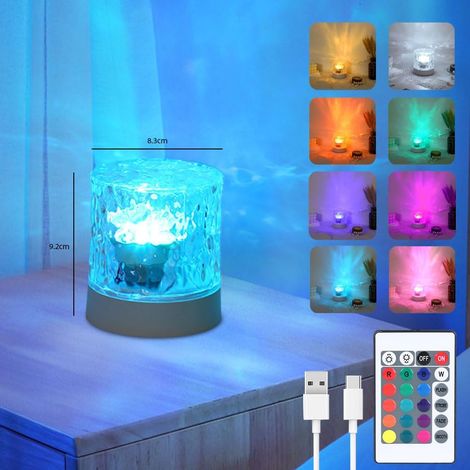 Projecteur d'Aurores Boréales, Projecteur de Lumières à Ondes Océaniques de 16 Couleurs, Veilleuse d'Ambiance à Ondes d'Eau avec Télécommande, Projecteur d'Aurores avec Contrôle Tactile pour Chambre à (1/4)