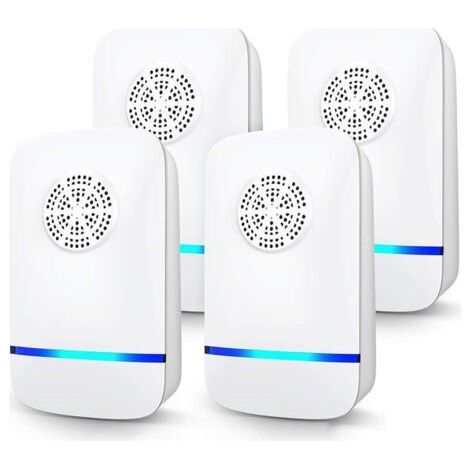 Répulsif Ultrasons 4 Pack Repulsif Souris Prise Anti Moustique Ultrason Electrique Ultrason Souris et Rats Portable Anti Moustique Interieur pour Souris Rongeurs Moustique Cafard Araignée