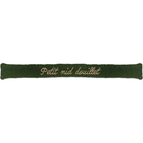 Coussin bas de porte moutonneux brodé (1/2)