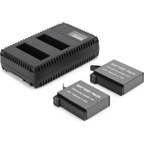 Chargeur Double AHDBT‑401 LCD pour Caméra Sport, Batterie 1600mAh Compatible Hero4 (1/5)