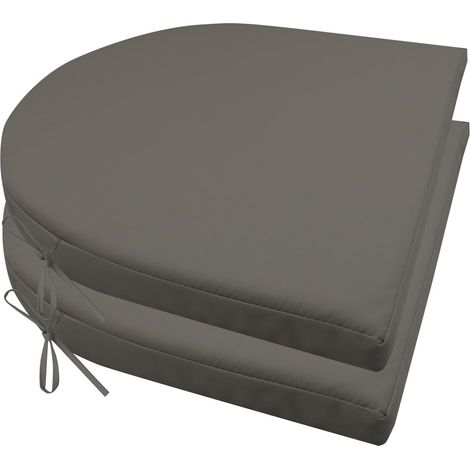 2er Set Stuhlkissen mit Bändern Wasserdicht Rutschfestes Sitzkissen Bequeme Halbrund Sitzpolster für Gartenmöbel Oder Stuhl Wasserdicht Garten 40 x 40 x 4 cm Beige (1/5)