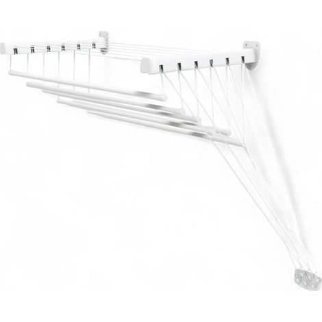 Tendedero de pared y techo ideal para sábanas y prendas largas de acero plastificado Made in Italy