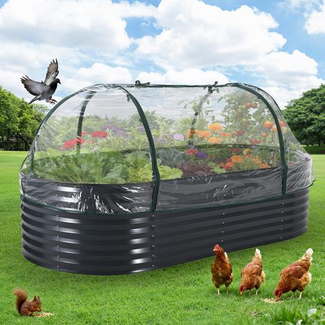Vegetable Garden-Jardinière Surélevé– Bac de Culture Résistant aux Intempéries pour Légumes&Herbes –Noir,240x120x60cm (1/5)