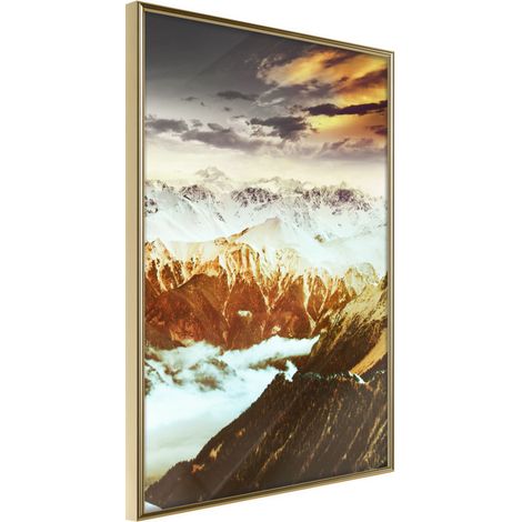 Affiche Murale Encadrée "Mountain Land" 40 x 60 cm Or (1/2)