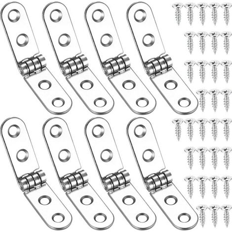 8 Pcs Charnières Pliantes à 180 Degrés, Charnières Rabattables, Charnière de Porte Autonome pour Machine à Coudre, Table Pliante, Meubles de Cuisines (1/4)