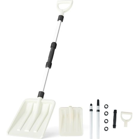 Pala de nieve de 26 cm de ancho, mango ergonómico de aluminio