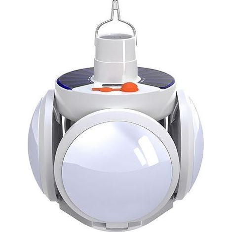 [1 200 lumens] Lampe de camping rechargeable avec crochet, lampe de secours LED étanche IPX7 - Batterie 1 800 mAh, recharge solaire/USB, 5 modes d'éclairage adaptés à la tente, à la randonnée et aux t (1/5)