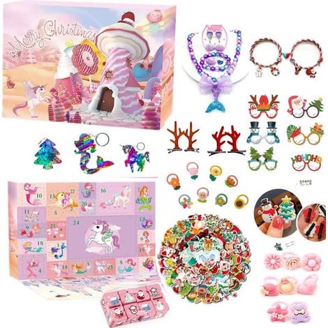 Calendrier de l'Avent pour filles - Cadeaux Licorne - 24 jours de surprises - Idéal pour les filles et les enfants - Collection Princesse