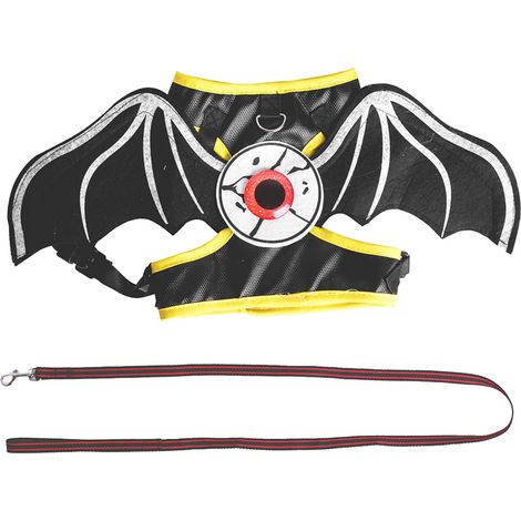 Déguisement d'ailes de chauve-souris pour chat, harnais de promenade pour chien, idéal pour les fêtes et Halloween. (1/4)