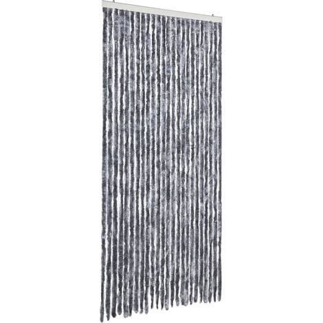 Rideau anti-mouches argenté 100x230 cm chenille CFW65065 (1/5)
