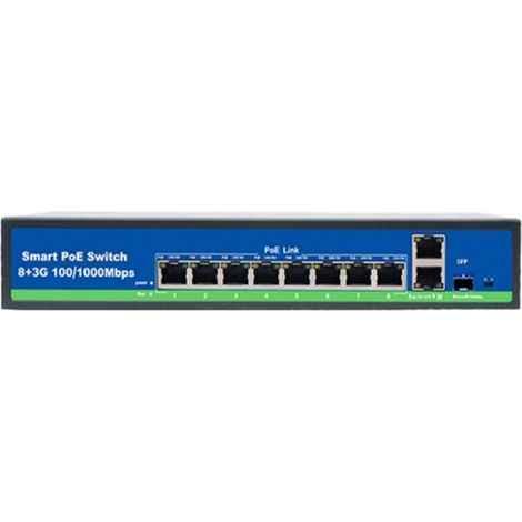 SYS Switch PoE VLAN 8 porte 100/1000 Mbps Max Distanza 100 m telecamera IP - G0821GB