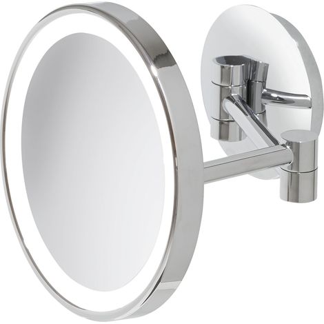 GEESA Rasier- und Kosmetikspiegel Mirror LED 2 armig chrom (1/4)