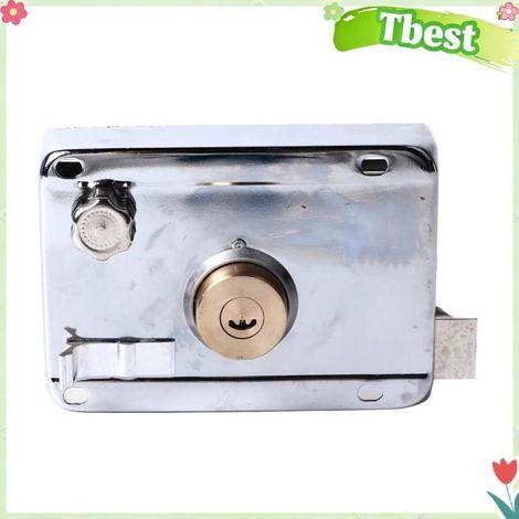 Serrure de porte extérieure - TBEST - Modèle universel - Acier inoxydable & cuivre - 5 clés - Résistante à la rouille (1/4)