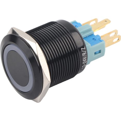 Interrupteur à bouton-poussoir étanche 22 mm 12 V-24 V à verrouillage automatique avec LED rouge (1/5)