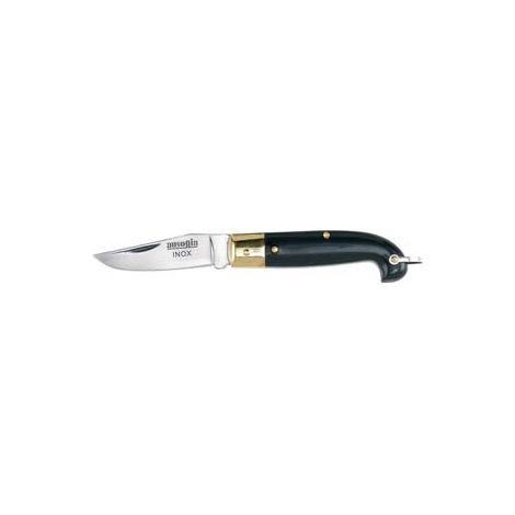 COLTELLO ZUAVO LAMA IN ACCIAIO INOX CON MANICO FINTO CORNO  cm.14,5  23145    AUSONIA