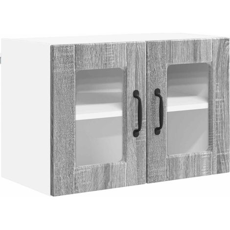Maison Exclusive - Cabinet en verre mural PORTO Gris Sonoma 60 x 31 x 40 cm