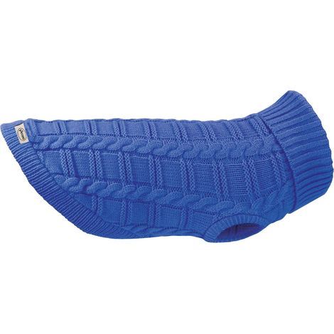 Pull pour Chien avec col roulé pour Un Style Romantique et élégant, Trou Laisse et Lavable en Machine  Bleu, XL
