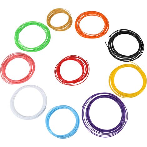 Filament PLA 1.75mm 10 Couleurs - Bobine de 5m pour Stylo Imprimante 3D - Matériau Consommable (1/5)