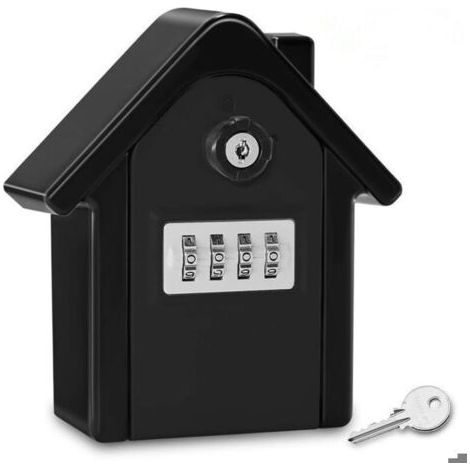 Boite a Cle Securisee Mural Boite a Clé avec Code Numérique & Clés d'urgence, Grand Key Safe Box Format Coffre a Clef Extérieur (1/4)