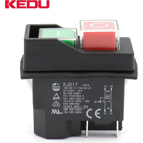 Interrupteur de protection électromagnétique KJD12-14, 6 broches, pour équipements de commande de moteurs et équipements industriels, protection contre les sous-tensions et contacteur de protection d' (1/4)