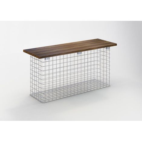 Gabiondeco - Banc de jardin Cumaru 102 cm x 50 cm x 32 cm. maillage 5 x 5 cm. galvanisé à chaud - Made in Germany (1/3)