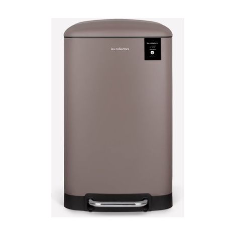 poubelle inconnu à pédale 30L acier inoxydable taupe (1/5)