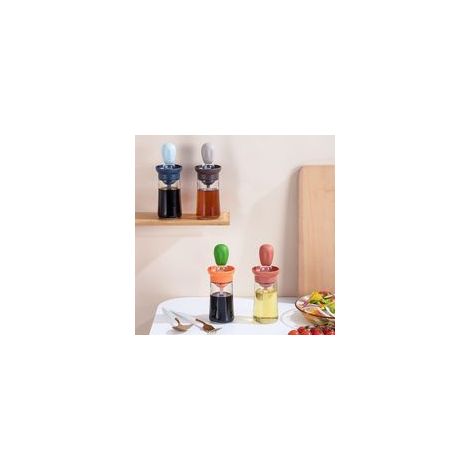 Bottiglia per olio in silicone per cucinare, pennello dosatore per olio per cucinare, barbecue e grigliate, utensile da cucina per cucinare al barbecue, 1 pezzo (verde arancione) - Crezuo