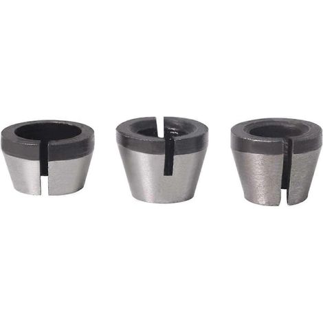 Jeu de 3 pinces de serrage pour machine à graver, adaptateur de mandrin, pinces de 6,35 mm, 8 mm et 6 mm pour machine de découpe électrique, fraise à défoncer (1/4)