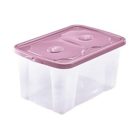 CONTENITORE TRASPARENTE CON COPERCHIO ROSA 15,4L
