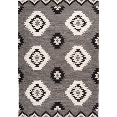 Tapis Ethnique à Poils Courts "Ethnie" Gris 80 x 150 cm (1/4)