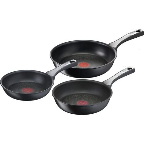 Tefal - Unlimited On, Set di 3 padelle: 3 padelle da 20, 24, 28 e 28 cm con rivestimento super resistente, Thermo-Fusion, forma profonda, tutti i tipi di fornelli, prive di PFOA (1/5)