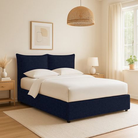 Cama de plaza y media Penzance, desenfundable, hecha en Italia, violeta oscuro (1/4)