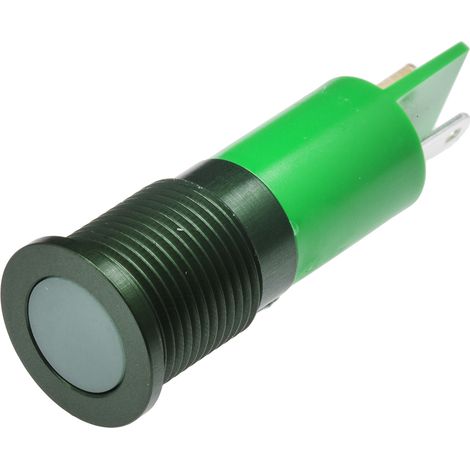 Voyant LED lumineux Vert RS PRO, dia. 14mm, 220V c.a., IP67 ( Prix pour 1 ) (1/2)
