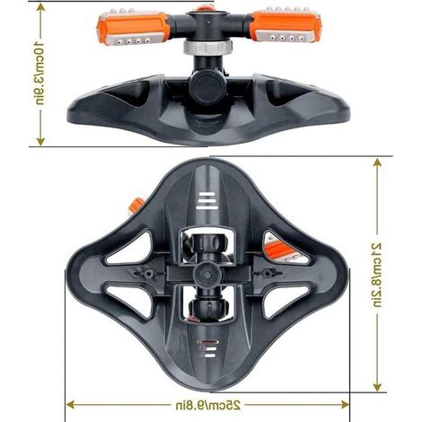 Aspersor automático para césped - Riego de plantas - Rotación de 360 grados - 3 brazos - Verde (1/5)