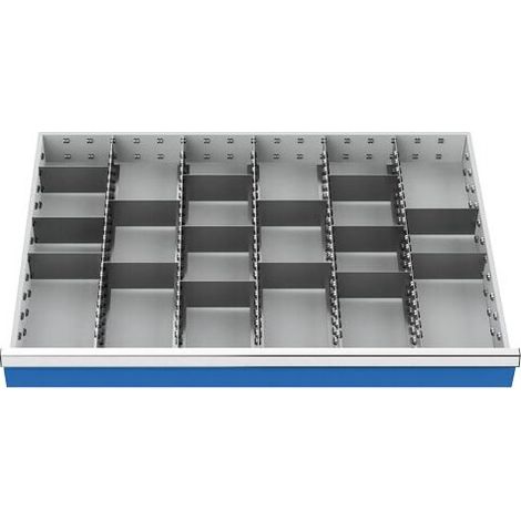 Schubladeneinteilung R 36-24 mit Metalleinteilung für Front 150 mm Maße in mm (BxT): 900 x 600 (1/4)