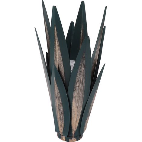 Sculpture artistique Tequila avec lumière colorée, en métal vert foncé, 300 mAh, sculpture d'agave pour salon (1/5)